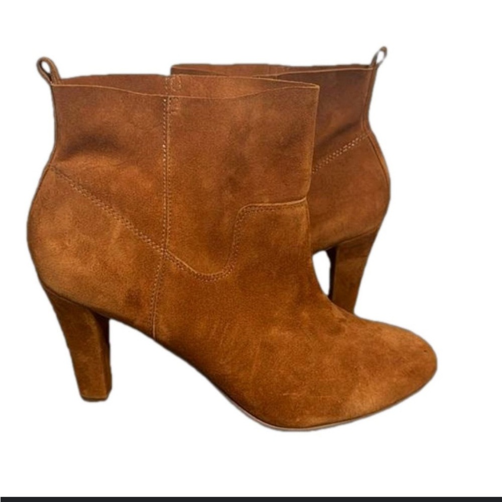 Sole Society Laurel Cognac Suede Ankle Booties